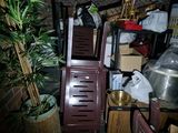 a picture of a room with a bunch of items on the floor