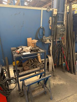 a picture of a garage with a lot of tools in it