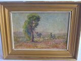une image d'une peinture représentant un arbre dans un champ