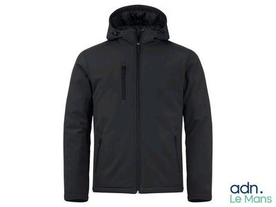 Veste softshell pour homme avec capuche, couleur noire