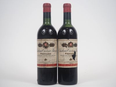 deux bouteilles de vin rouge posées l'une à côté de l'autre sur une surface blanche