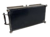 an image of a black suitcase sitting on top of a white surface
