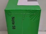 the back of a green box with a white label on it