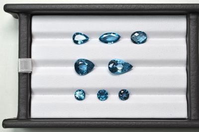Un lot de 16,35 cts de topazes facettées couleur "Blue Londo…