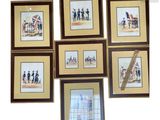 quatre photos encadrées représentant un groupe d'hommes en uniforme
