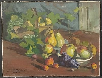 Claude BENARD (1926-2016)" Nature morte aux fruits, à la cou…