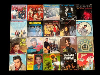 Lot composé de 23 disques 33 tours ROCK, des années 60/70 da…