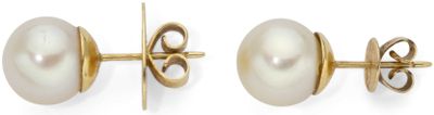 an image of a pair of pearl earrings on a white background