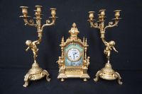 joli ensemble de cheminée en trois parties de style rococo -…
