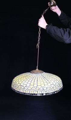 Suspension coupole éclairant à 3 lumières en pâte de verre t…