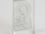 clear glass block with a picture of a woman holding a baby