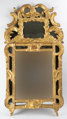 an image of a mirror with a gold frame on a white background