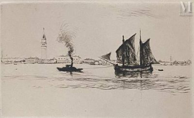 un dessin en noir et blanc d'un bateau dans l'eau