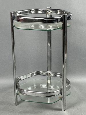 Bout de canapé (ou porte-plante), la structure en métal chro…