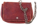 chanel brown leather chain shoulder bag