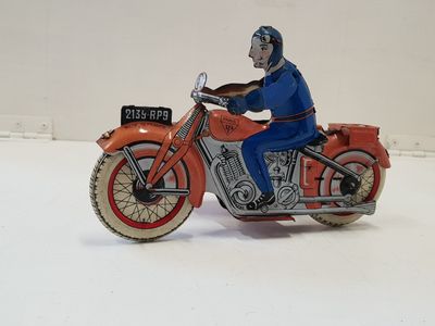 SFA (Paris, v.1940) moto sidecar à roues libres, tôle lithog…