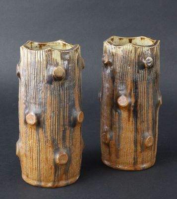 Joseph TALBOT (1888-1959) à La Borne: Paire de vases rouleau… - Photo 1