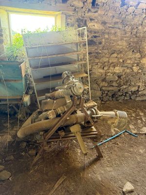 a machine that is sitting inside of a building