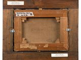 an old picture of a picture frame with a piece of paper in it