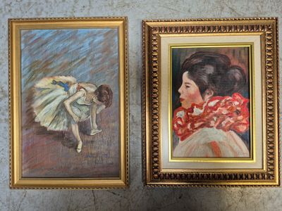 J/ Jacqueline COLLIN Ensemble de 12 peintures sur toile, pan…