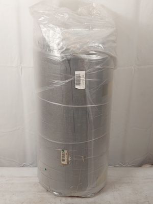 a roll of toilet paper wrapped in plastic on the floor