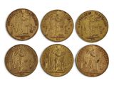 six gold sovereigns of the british empire