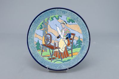 Dans le goût de Emile LAGET - Assiette en faïence émaillée p…