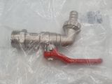 a red pipe with a red handle in a plastic bag