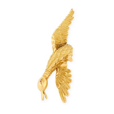 MAUBOUSSIN Paris, Années 1960 Broche clip de revers « Canard…