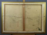 an image of a painting on a easel with a piece of paper on it