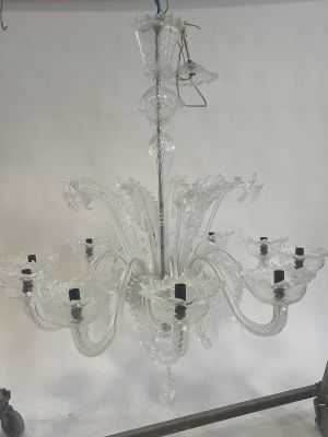 chandelier in the style of muranono glass, italy, 1970s