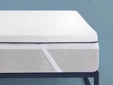 un gros plan du surmatelas posé sur un sommier