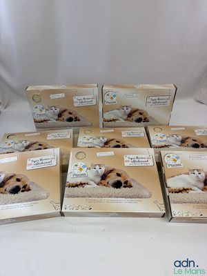 six boxed boxes of cat toys sitting on a white surface