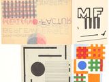 several different types of art work are displayed on a white surface