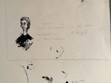 a piece of paper with a drawing of a man on it