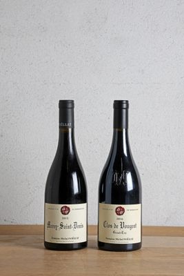 deux bouteilles de vin posées sur une table en bois