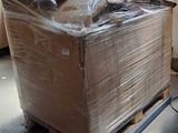 a box that is sitting on a pallet in a warehouse