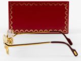 the glasses are red and gold with a red box on the side