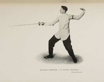 a drawing of a man with a sword in his hand