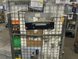 a metal cart with a lot of items on top of it