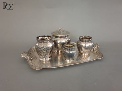 GALLIA, Nécessaire de table en métal argenté à décor de fusc… - Photo 1