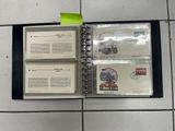 a binder that has a lot of stamps on it