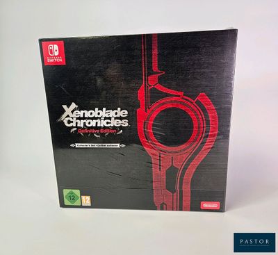 On voit ici la boîte du jeu « Xenoblade Chronicles » pour la Nintendo Wii.