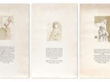 two pages of a book with a drawing of a man and a woman