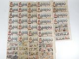 several pages of comics are stacked on top of each other