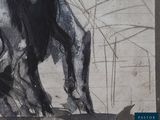 drawing of a horse on a piece of paper on a table