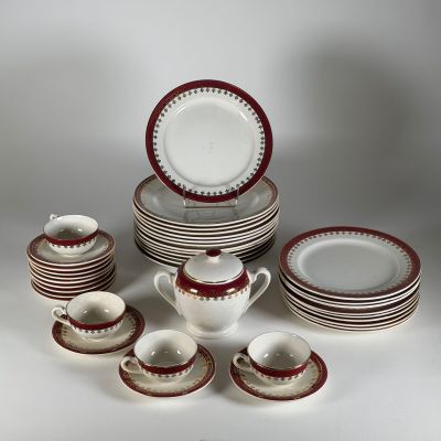 SARREGUEMINES Modèle EDWIGE Service en porcelaine émaillée r…