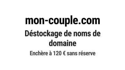 Nom de domaine mon-couple.com. Catégorie: Services à la pers…