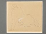 an image of a drawing of a nude woman sitting on the ground