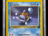 a close up of a pokemon card on a black background